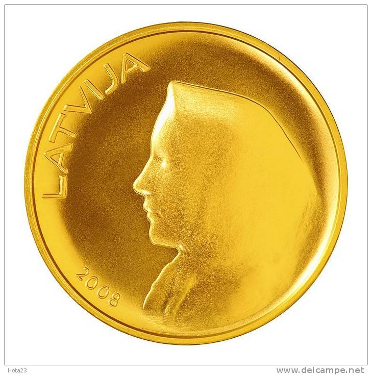(!) Latvia, Coin Of Latvia,+ Food Milk + Bread  20 Lati, Gold, Proof, 2008 - Latvia