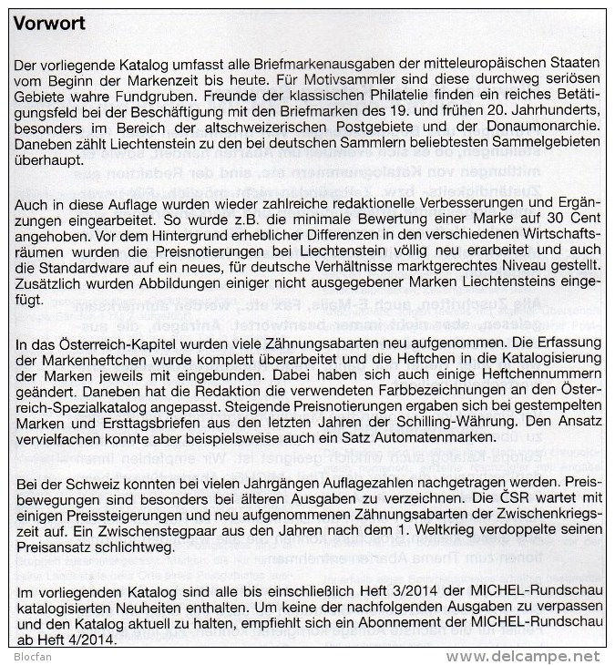 Mitteleuropa Band 1 MICHEL Katalog 2014 Neu 62€ Europa Mit Austria Schweiz UNO Wien CZ CSR Ungarn Liechtenstein Slowakei - Literatur & Software