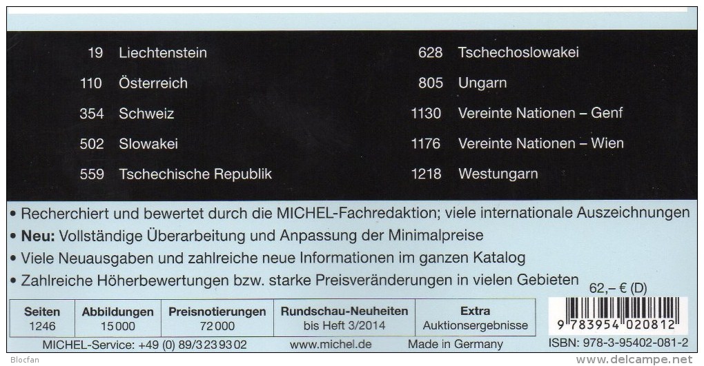 MICHEL Part 1 Stamp Europe Catalogue 2014 New 62€ Mittel-Europa Austria Schweiz UNO CZ CSR Ungarn Liechtenstein Slowakei - Kronieken & Jaarboeken