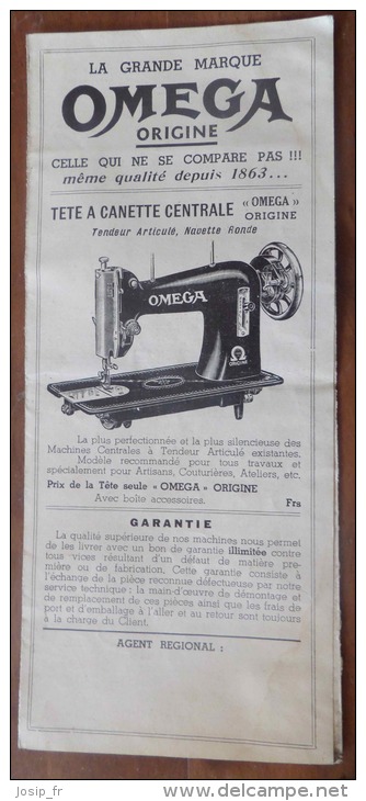 MACHINE à COUDRE OMEGA-SINCLAIR Publicité Machines Et Meubles - Mode