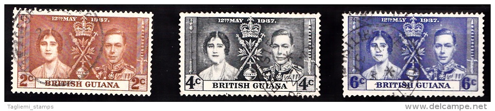 British Guiana, 1937, SG 305 - 307, Used - British Guiana (...-1966)
