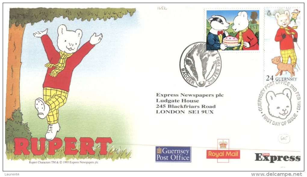 (PH 318) UK FDC Cover - 1993 - Rupert - Brieven En Documenten