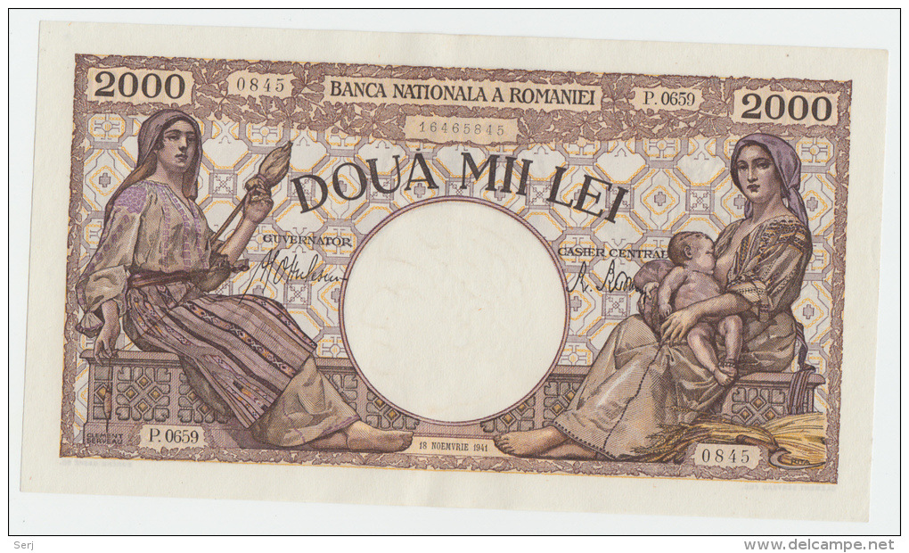 ROMANIA 2000 LEI 1941 AUNC P 53 - Romania