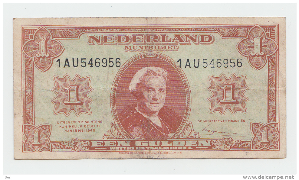 Netherlands 1 Gulden 1945 VF+ P 70 - 1  Florín Holandés (gulden)