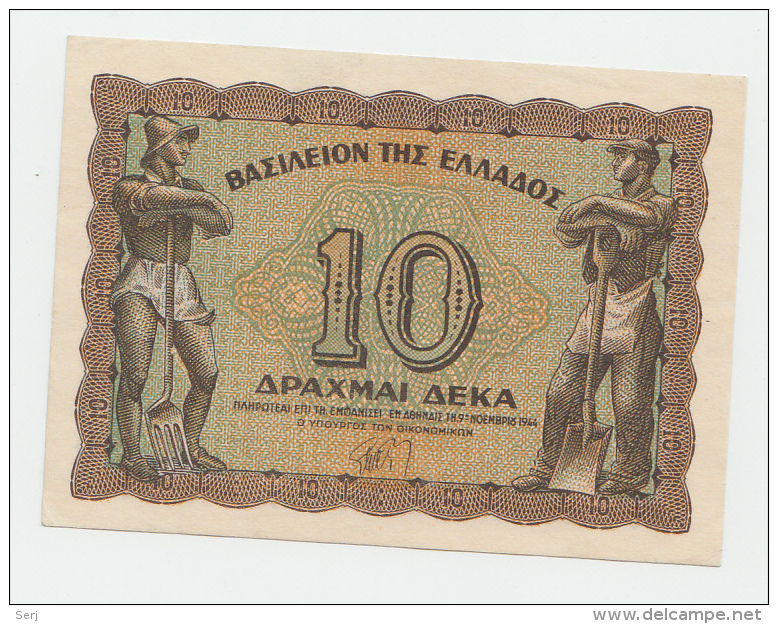 Greece 10 Drachmai 1944 UNC NEUF Banknote P 322 - Griekenland