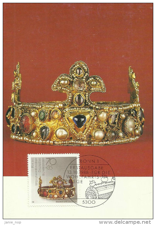 Germany 1988 Gold And Silver Artifacts, Crown Of Otto III, Maximum Card - Other & Unclassified