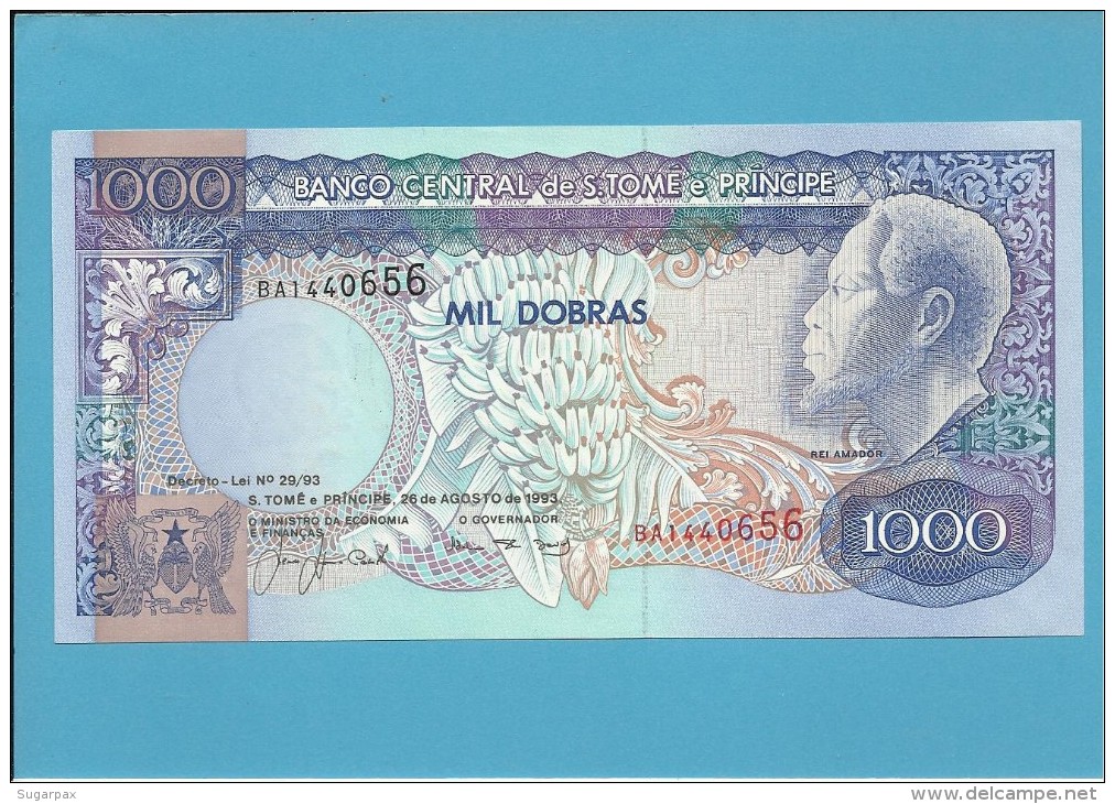 SAINT THOMAS & PRINCE - 1000 DOBRAS - 26.08.1993 - UNC - P64 - REI AMADOR - Sao Tomé Et Principe