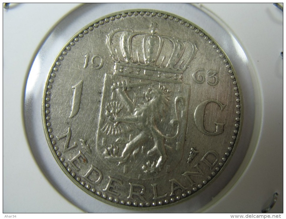 NETHERLANDS NEDERLAND HOLLAND 1  GULDEN 0.720 SILVER KM 184  1963  WEIGHT 6.5  GRAMS  COIN - 1948-1980 : Juliana