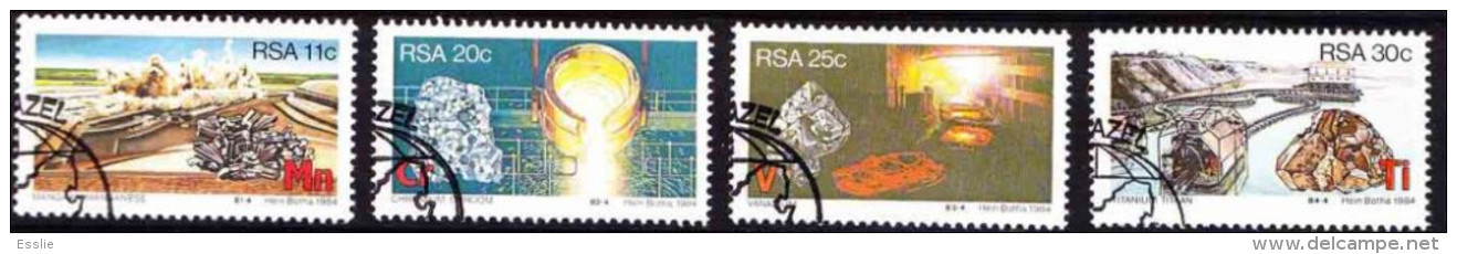 South Africa - 1984 - Strategic Minerals - Complete Set  - Manganese, Chromium, Vanadium, Titanium - Oblitérés