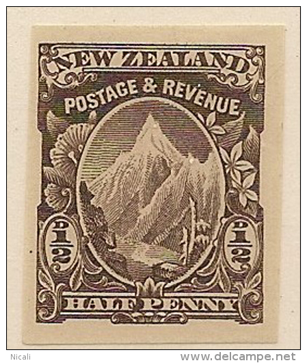 NZ 1898 1/2d Mt Cook Imperf Proof Single #JC - Variétés Et Curiosités