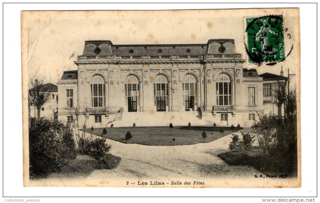 Cp , 93 , LES LILAS , Salle Des Fêtes , Voyagée 1906 - Les Lilas