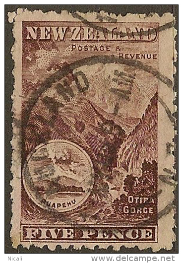 NZ 1898 5d Otira Gorge SG 311a U #AQ56 - Oblitérés