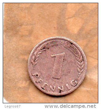 PIECE DE 1 PFENNIG 1970 G - 1 Pfennig