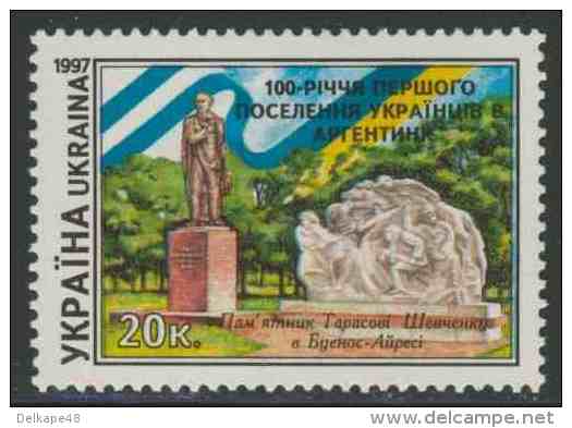 Ukrain Ukraine 1997 Mi 209 ** Taras Shevchenko Monument, Buenois Aires /  Schewtschenko-Denkmal, - Monumenten