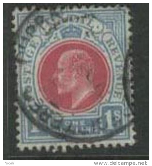 NATAL 1904 1/- Carmine & Pale Blue KE VII SG155 U DR51 - Natal (1857-1909)