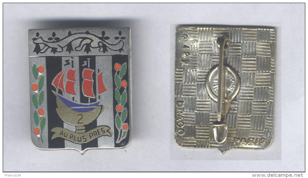 Insigne Du 2e Régiment D´Infanterie - ( Nef Dorée ) - Armée De Terre