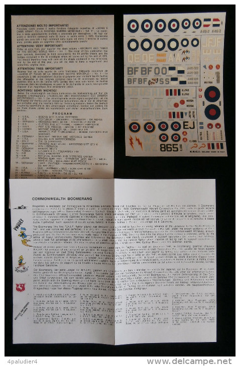 Décalcomanies Decal Set E.S.C.I. AVIATION COMMONWEALTH BOOMERANG 1970/80 WW2 Guerre 39-45 - Flugzeuge & Hubschrauber