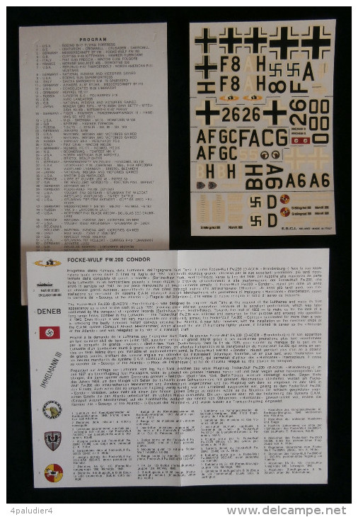 Décalcomanies Decal Set E.S.C.I. AVIATION FOCKE-WULF FW.200 CONDOR  1970/80 WW2 Guerre 39-45 - Avions & Hélicoptères