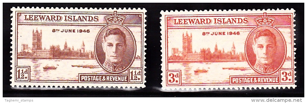 Leeward Islands, 1946, SG 115 - 116, Mint Hinged - Leeward  Islands