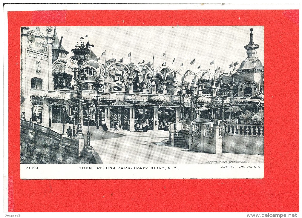 CONEY ISLAND NEW YORK Cpa Fete Foraine Luna Park   2059 Illustrated Post Card C O N Y - Brooklyn