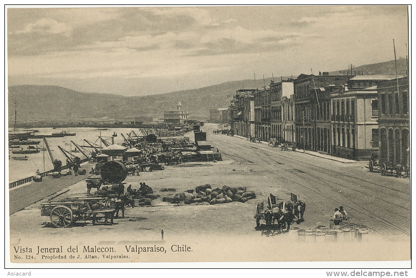 Valparaiso Vista Jeneral Del Malecon No 124 J. Allan - Chili