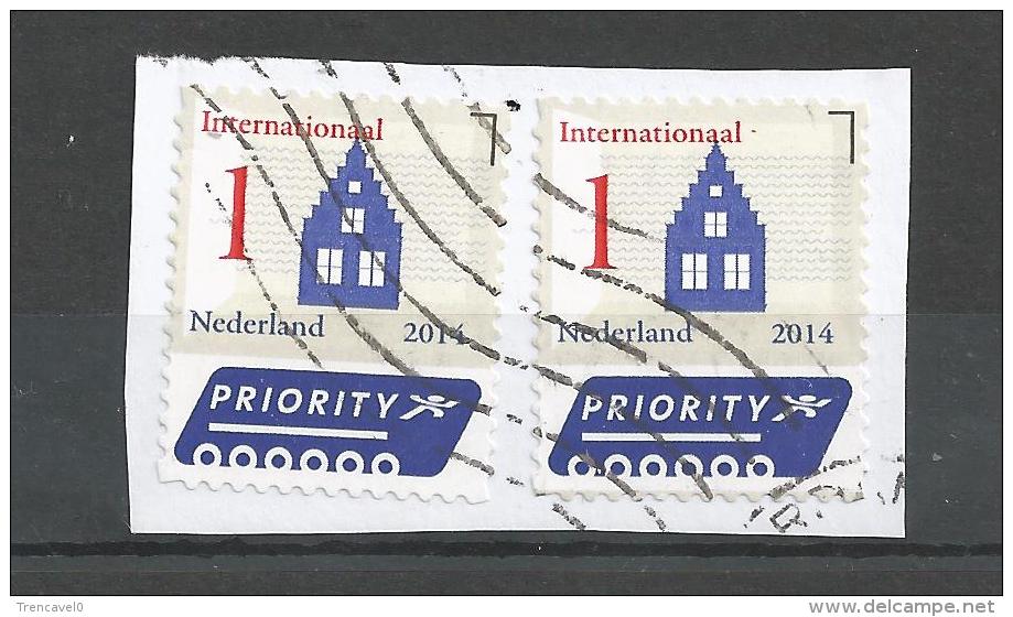 Holanda 2014 -2 Sellos Circulados-Correo Prioritario Internacional - Oblitérés