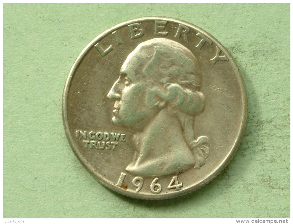 1964 - Quarter / KM 164 ( Uncleaned - For Grade, Please See Photo ) ! - 1932-1998: Washington