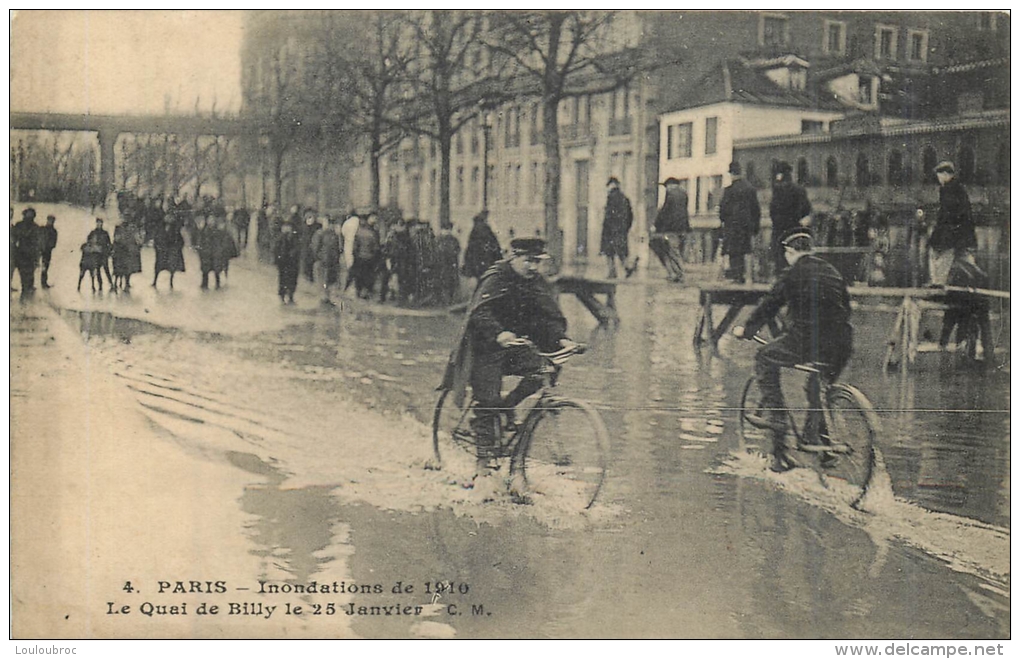 PARIS INONDATIONS 1910  LE  QUAI DE BILLY - Alluvioni Del 1910