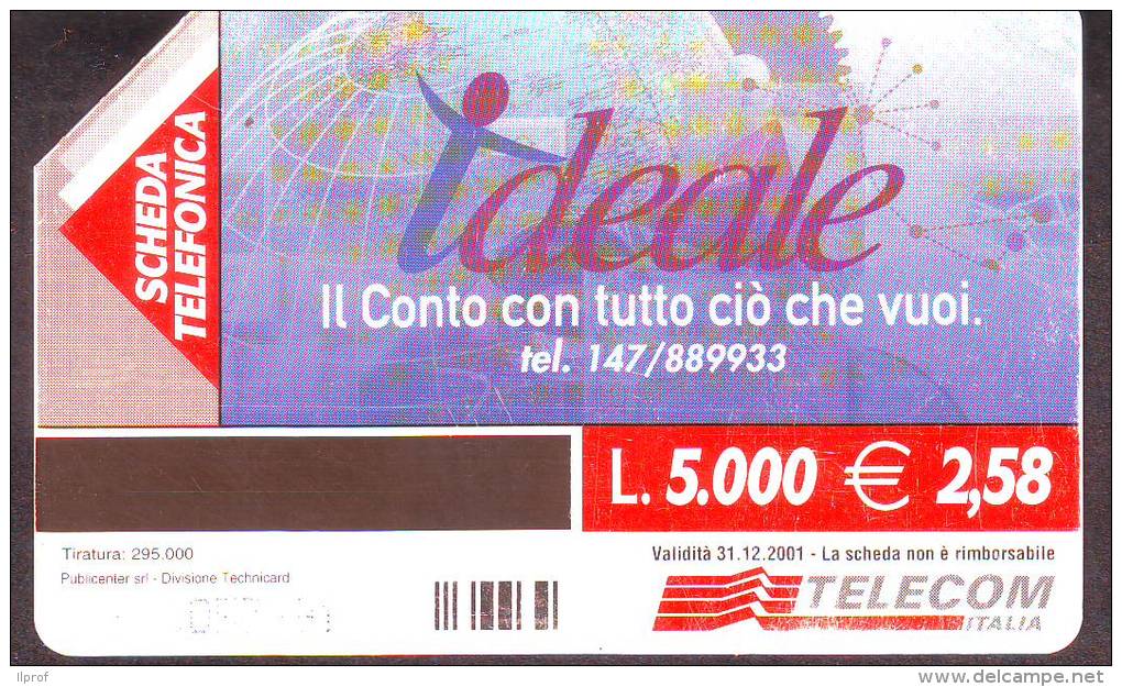 Carisbo 12/2001 Varietà "anello Rosso-viola In Alto A Sinistra"  Usata - Errori & Varietà