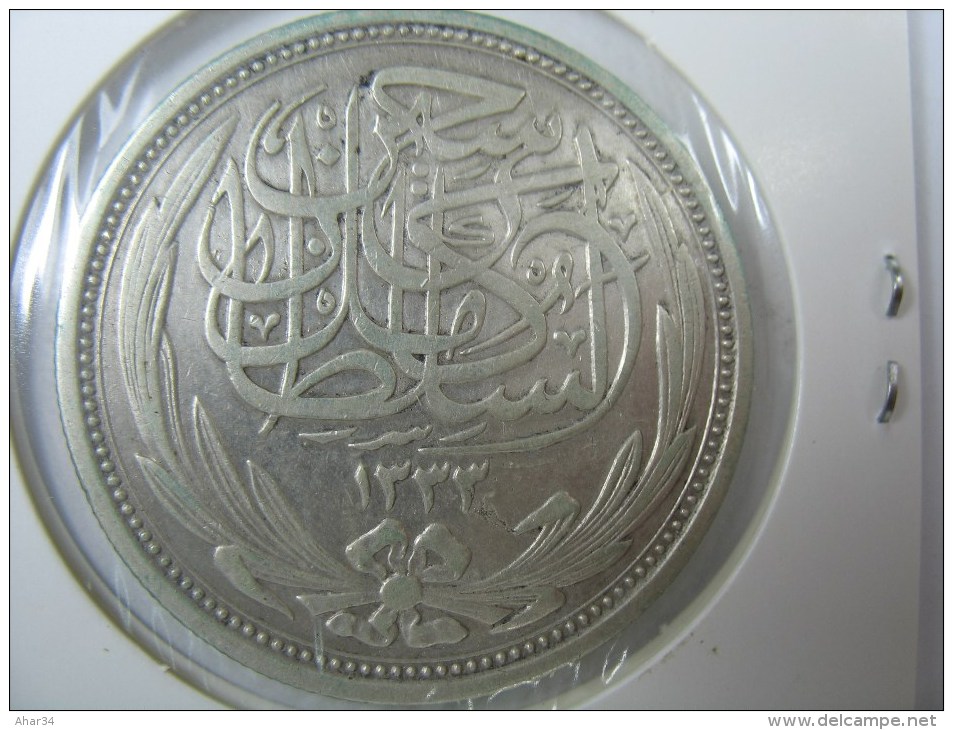 EGYPT 10 PIASTRES 1917 SILVER VERY NICE GRADE . FREE SHIPPING , SURFACE MAIL REGISTERED. - Egypte