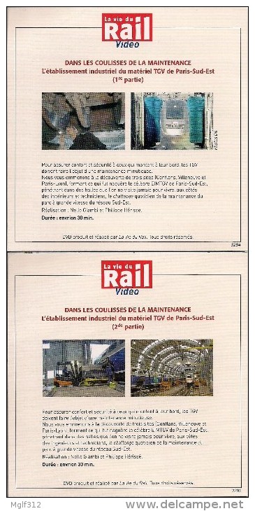 TRAINS : L´ETABLISSEMENT INDUSTRIEL DU MATERIEL TGV DE PARIS-SUD-EST LOT De 2 DVD La Vie Du Rail - Documentari