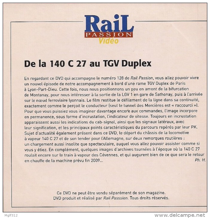 TRAINS : A LA PLACE DU CONDUCTEUR EN CABINE DU DUPLEX ET LA 140 C27 DVD La Vie Du Rail - Documentaires