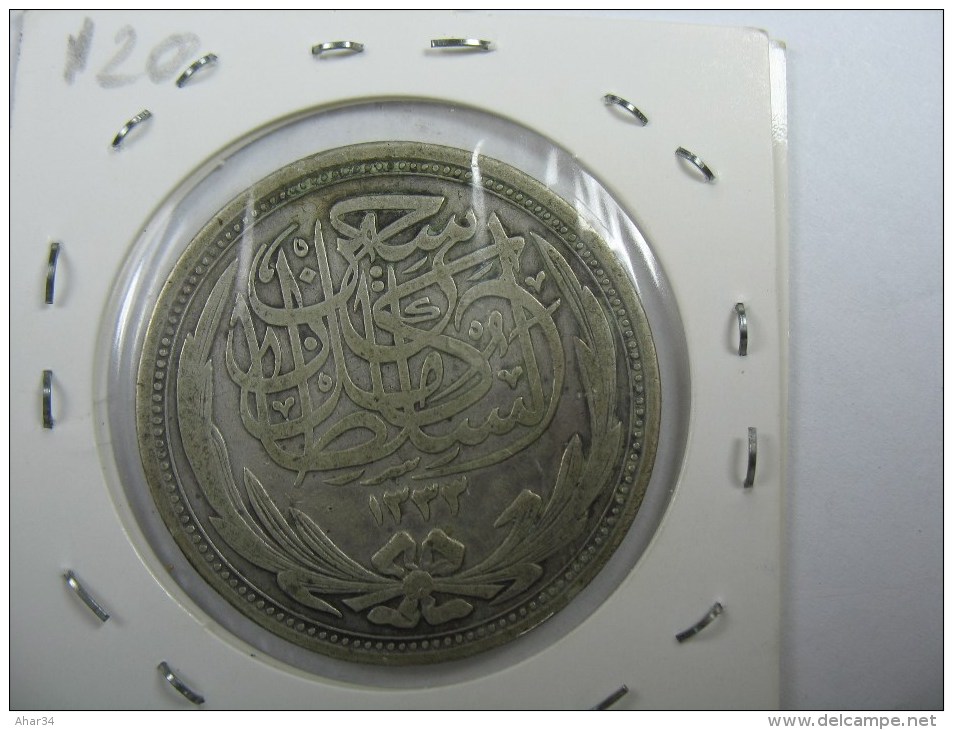 EGYPT 10 PIASTRES 1916  SILVER . FREE SHIPPING , SURFACE MAIL REGISTERED. - Egipto