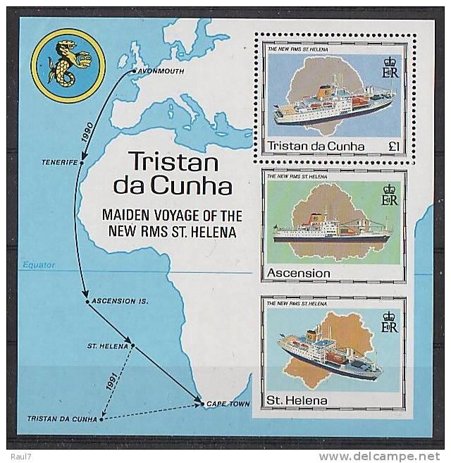 TRISTAN DA CUNHA - 1990 Bateaux, St Helena II - BF  Neufs *** // Mnh - Tristan Da Cunha