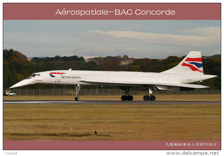 [ T10-068 ]  Supersonic Aérospatiale-BAC Concorde Aircraft Airplane  , China Pre-stamped Card, Postal Stationery - Concorde