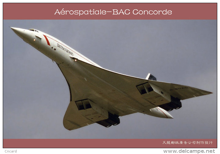 [ T10-069 ]  Supersonic Aérospatiale-BAC Concorde Aircraft Airplane  , China Pre-stamped Card, Postal Stationery - Concorde