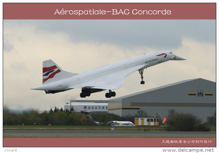 [ T10-081 ]  Supersonic Aérospatiale-BAC Concorde Aircraft Airplane  , China Pre-stamped Card, Postal Stationery - Concorde