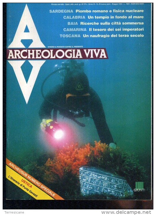 ARCHEOLOGIA VIVA 5/2000 ARCHEOSUB NUMERO SPECIALE USTICA ITINERARIO DI PUNTA GAVAZZI - Kunst, Design, Decoratie