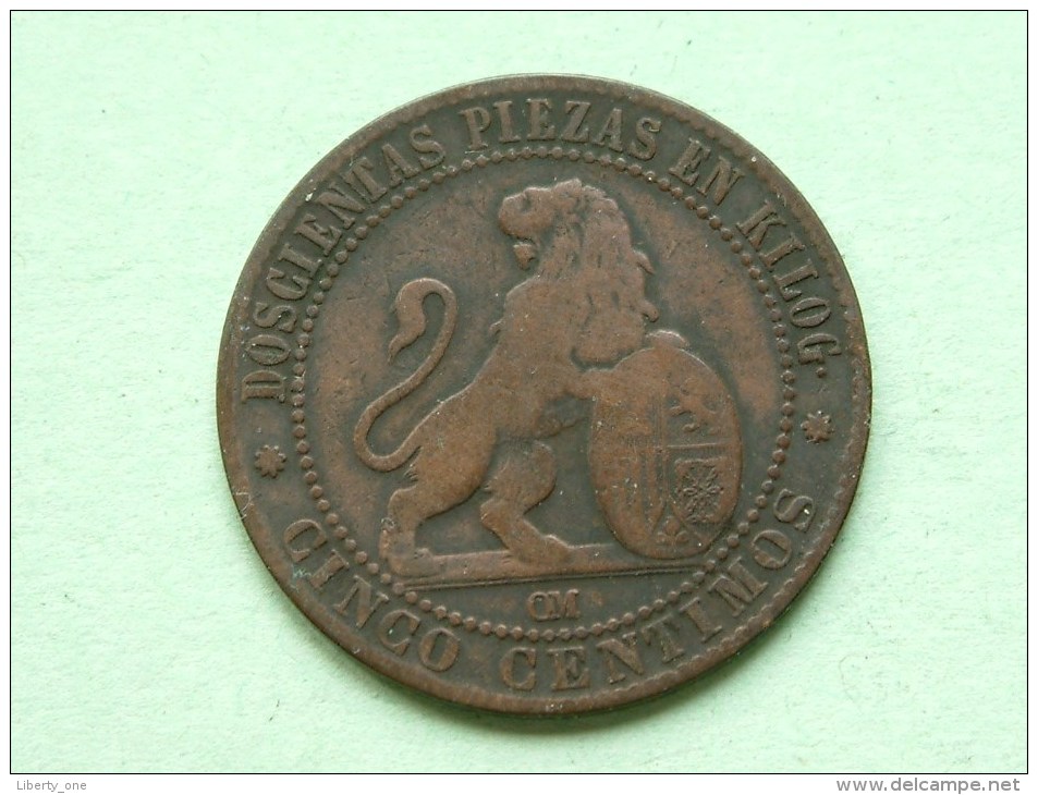 1870 OM - Cinco ( 5 ) Centimos / KM 662 ( For Grade, Please See Photo ) !! - Monnaies Provinciales