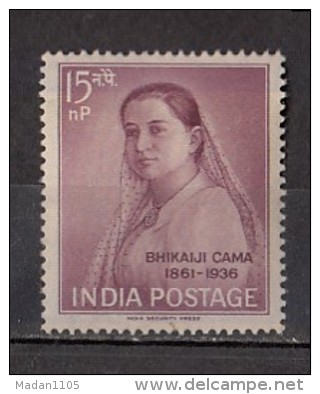 INDIA, 1962,   Birth Centenary Of Bhikaiji Cama (Patriot),  MNH, (**) - Ungebraucht