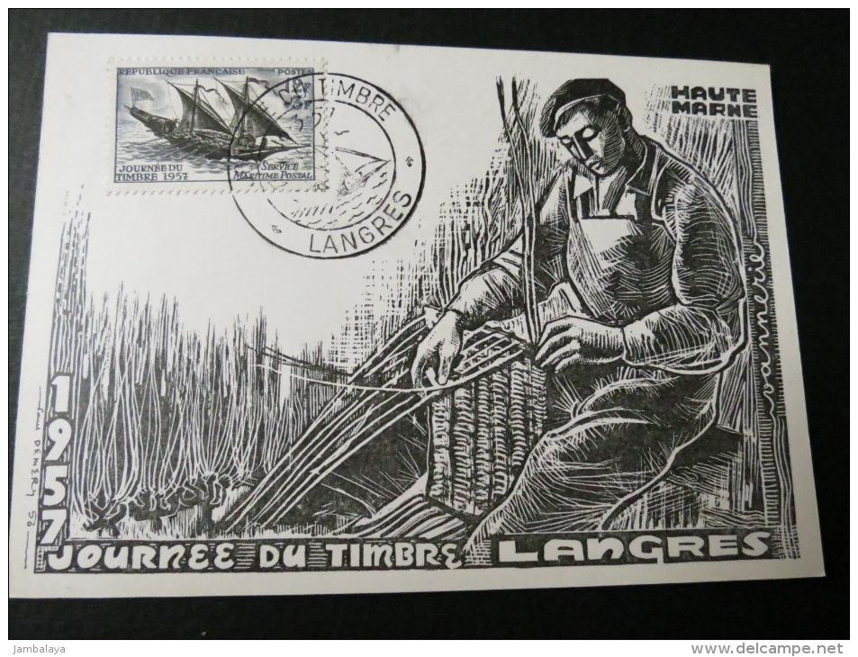JOURNEE DU TIMBRE LANGRES 1957 - Journée Du Timbre