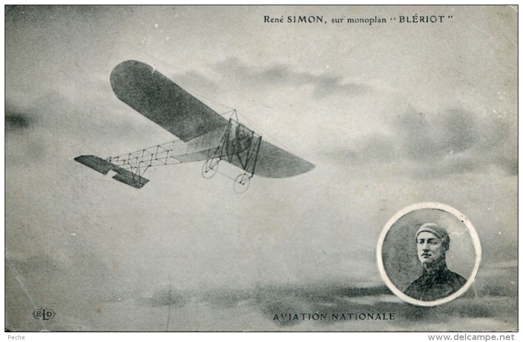 N°37746 -cpa René Simon Sur Monoplan "Blériot" - Aviateurs