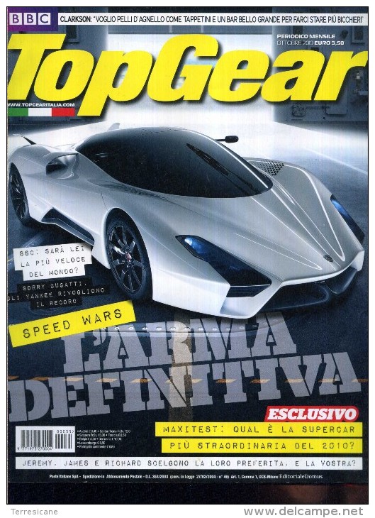 TOP GEAR ITALIA 35 MAXTEST FERRARI 458 GALLARDO LEXUS MERCEDES SLS AMG PORSCHE 911 GT3 SSC VEYRON LAMBORGHINI - Motori