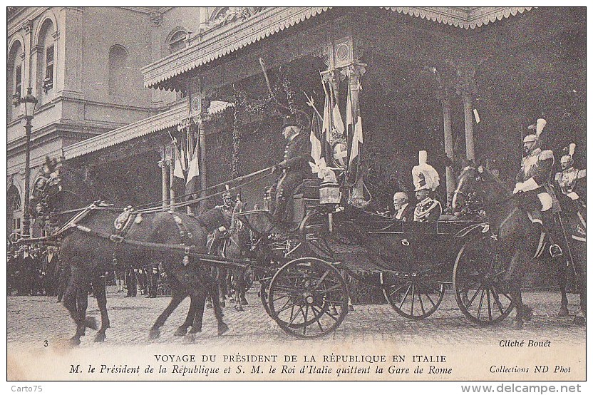 Evènements - Histoire - Militaria - Président Loubet  - Roi Italie Victor Emmanuel III - Réceptions