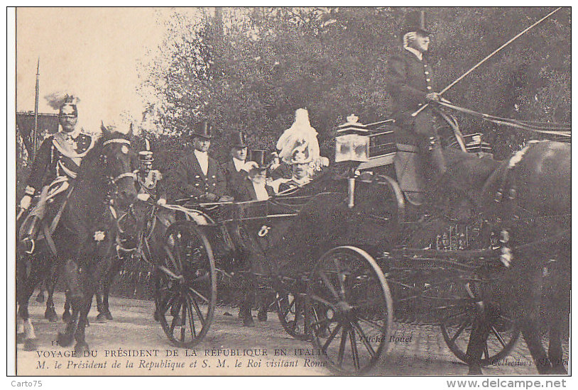 Evènements - Histoire - Militaria - Président Loubet  - Roi Italie Victor Emmanuel III - Empfänge