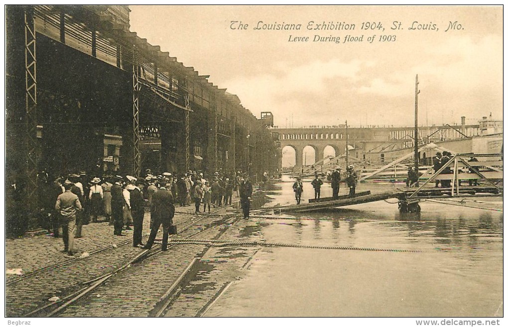 SAINT LOUIS   LOUISIANA EXIBITION 1904      LEVEE DURING FLOOD 1903 - St Louis – Missouri