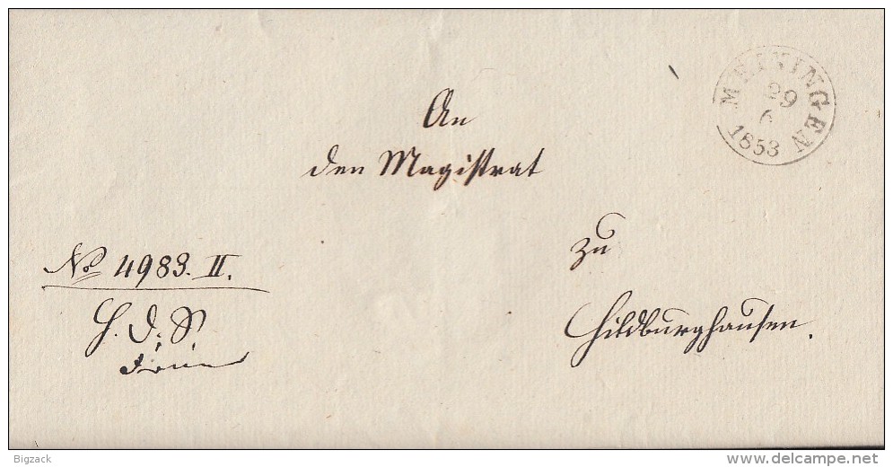 Brief Meiningen 29.6.1853 Gel. Nach Hildburghausen - Vorphilatelie