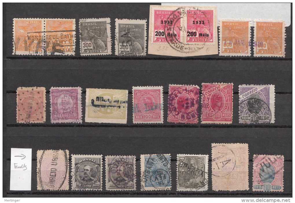 Brazil Brasil Ca 1895-1940 Collection Stamps With Good Postmarks - Collections, Lots & Series