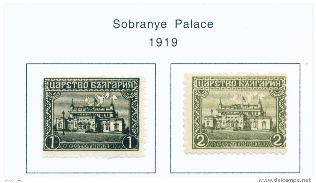 BULGARIA  -  1919  Parliament Building  Mounted Mint - Unused Stamps