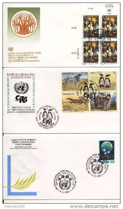 VN - 6 FDC´s Blanco / Open Klep - 1993 - FDC